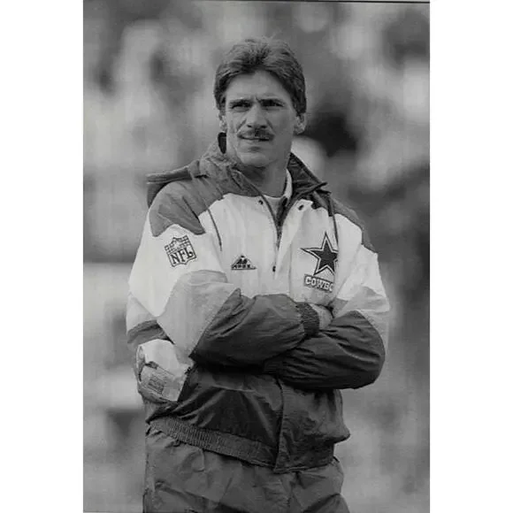 Dallas Cowboys 1993 APEX puffer Wave jacket zip M blue silver NFL Pro Line vtg - Picture 10 of 10